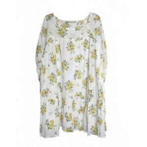 Happy Nature XXL White Floral Dress New with Tags – Yellow Flower Print